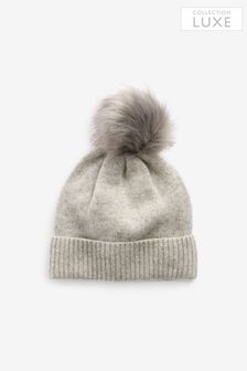 Grey Collection Luxe Cashmere Blend Pom Hat (231726) | kr237