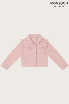 Розовая саржимная куртка с оборками Monsoon (231890) | €21 - €24