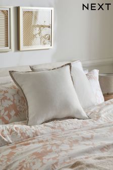 White 50 x 50cm Dalby Contrast Edge Cushion (233973) | OMR5