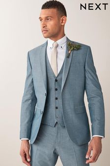 Light Blue Slim Fit Two Button Suit: Jacket (234384) | $83