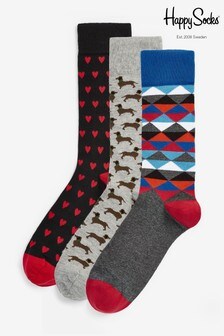 Happy Socks Black Dachshund Socks Three Pack (234495) | 18 €