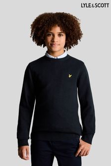 أزرق داكن أزرق - كنزة منسوجة قطن بحافة رقبة مستديرة للأولاد من Lyle & Scott (234601) | 277 د.إ - 305 د.إ