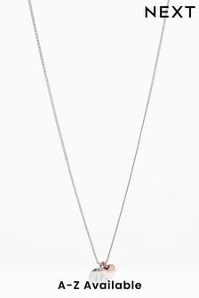 Silver Tone/Rose Gold Tone Heart Initial Necklace (234974) | DKK62