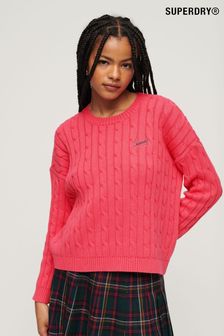 粉色 - Superdry 复古风下垂肩缆绳毛衣 (235611) | NT$2,330