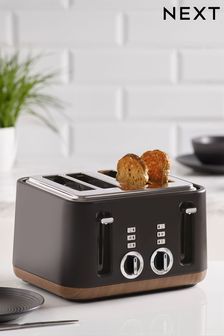 Black Bronx Wood Effect 4 Slice Toaster (236252) | €76