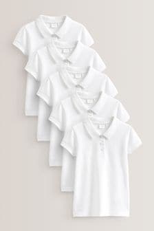 5 Pack Cotton Short Sleeve Polo Shirts (3-16yrs)