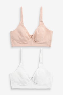 Lot de 2 soutiens-gorge en coton non rembourrés sans armatures