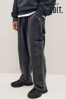 Charcoal Grey EDIT Washed Cargo Utility Joggers (237522) | SGD 61 - SGD 64