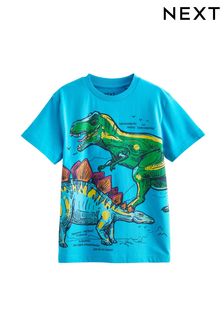 Bleu motif dinosaure - T-shirt graphique à manches courtes (3-16 ans) (237918) | €7 - €11