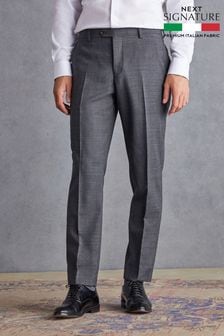 Grey Tailored Fit Signature TG Di Fabio Wool Rich Puppytooth Suit: Trousers (237946) | AED266