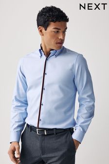 Light Blue Trimmed Formal Shirt (238150) | 188 QAR
