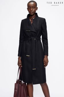 Ted Baker Rose Midi Wool Wrap Coat With Shoulder Panels (238289) | INR 45,374