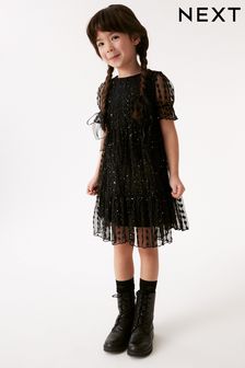 Black Tiered Tulle Dress (3-16yrs) (238464) | KRW39,400 - KRW49,300