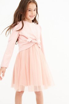 Pink Sequin Mesh Dress (3-12yrs) (238545) | KRW29,600 - KRW36,100
