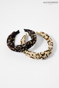 Ensemble de serre-tête Accessorize imprimé animal marron