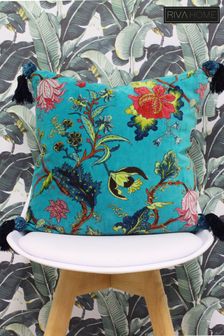 Riva Paoletti Kingfisher Blue Tree Of Life Floral Polyester Filled Cushion (238617) | SGD 54