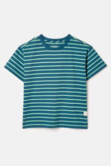 Joules Laundered Stripe Green & Blue Short Sleeve Stripe T-Shirt (238767) | $22 - $26