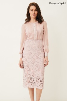 Phase Eight Pink Aldora Chiffon Lace Dress (239157) | ₪ 1,021