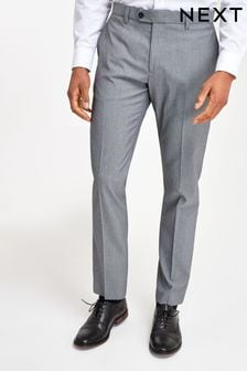 Light Grey Slim Stretch Smart Trousers (239716) | 112 SAR