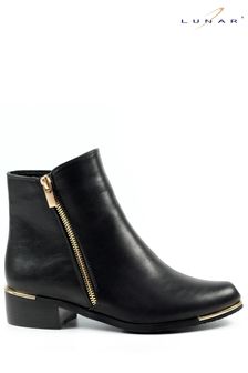 Lunar Brise Faux Leather Black Ankle Boots (240073) | OMR31