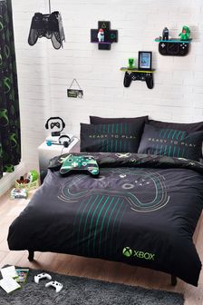 Black Glow In The Dark XBox Duvet Cover and Pillowcase Set