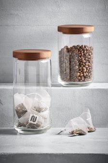 2 Pack Clear Glass Kitchen Storage Jars (241001) | 6,300 Ft - 7,080 Ft