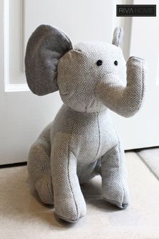 Riva Home Grey Paoletti Elephant Herringbone Novelty Door Stop (241737) | $40