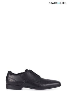 Start-Rite Tailor Black Lace Up Leather Brogue School Shoes Wide Fit (241784) | ₪ 256