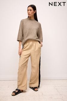 Camel/Black Side Stripe Pull On Track Pant Trousers (242503) | €46