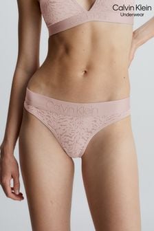 Calvin Klein Mocha Brown Intrinsic Lace Thong (242588) | 63 SAR