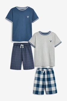 Lot de 2 pyjamas courts à carreaux (1,5-16 ans)