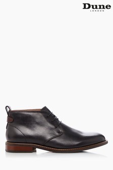 Dune London Marching Black Leather Lace-up Chukka Boots (242929) | €164