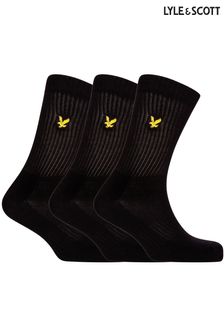 Lyle & Scott Black Sports Socks Three Pack (243644) | AED89