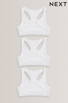 White 3 Pack Racer Back Crop Tops (5-16yrs) (243748) | €13 - €18
