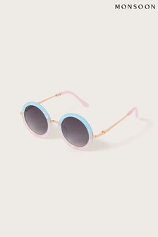 Monsoon White Marble Round Sunglasses with Case (244189) | $26