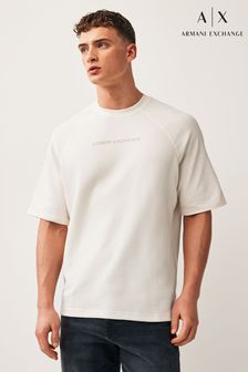 乳白色 - Armani Exchange超大碼華夫格織紋標誌T恤 (244392) | NT$3,500