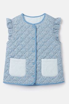 Joules Raye Blue Reversible Print Quilted Gilet (244567) | €57 - €61