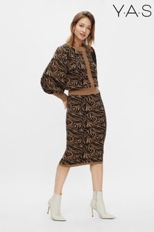 חצאית עם הדפסים של Y.A.S דגם Halli בכאמל (244738) | ‏210 ₪