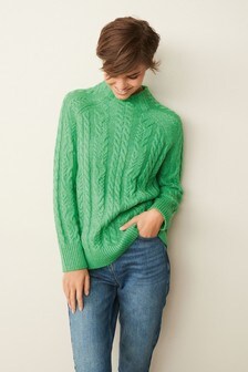 Green High Neck Cable Jumper (244946) | kr371