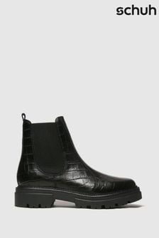 Schuh Black Arlo Croc Leather Ankle Boots (244957) | 87 €