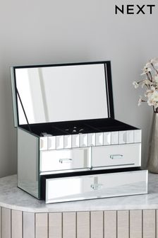 Silver Fleur Mirror Large Jewellery Box (245223) | €110