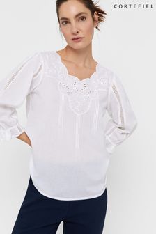Cortefiel Embroidered White Blouse (245256) | €27