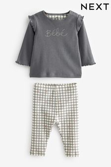 Slogan monocrom - Set bluză și colanți pentru bebeluși (245482) | 91 LEI - 108 LEI