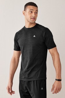Black Premium Seamless Short Sleeve Tee Next Active Gym Tops & T-Shirts (245562) | kr244