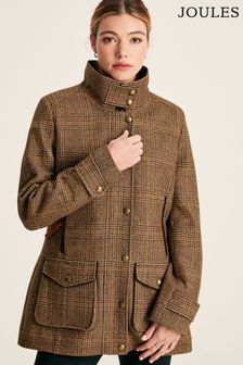 Joules Fieldcoat Luxe Brown Tweed Jacket with Removable Quilted Gilet (245639) | kr3,881