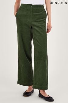 Monsoon Green Cord Wide Leg Trousers (245729) | LEI 418