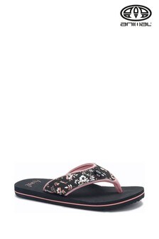 Tongs avec tige à imprimé sur l'ensemble Animal Swish noires