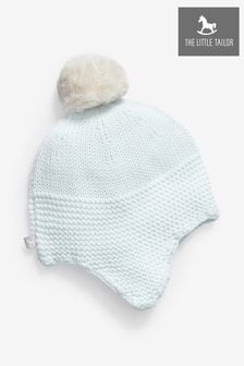 The Little Tailor Baby Knitted Trapper Hat with Pom Pom