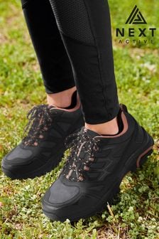 Black/Pink Next Active Sports Waterproof Active Lace-Up Trainers (246604) | ₪ 205