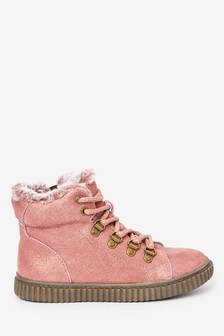 Warm Lined Leather Creeper Boots (Older)